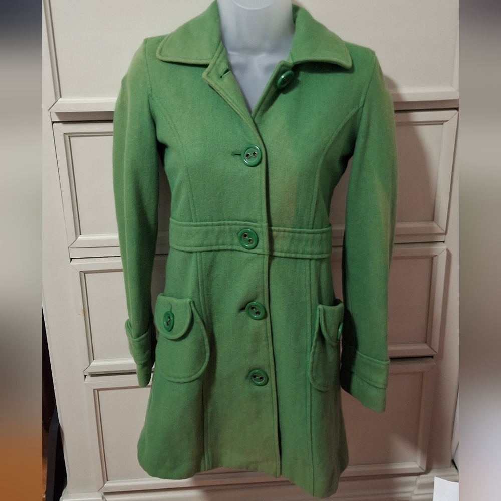 💚Tulle By Anthropologie Green Coat